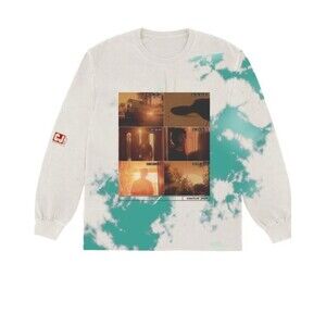Travis Scott Somethings Coming II Long Sleeve Shirt Tie Die White & Blue Large